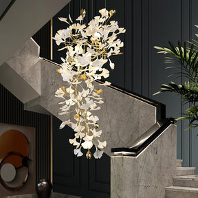 Gingko Ceramic Branch Chandelier Z