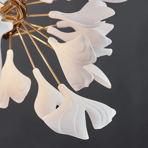 Ceramic Ginkgo Linear Branch Chandelier