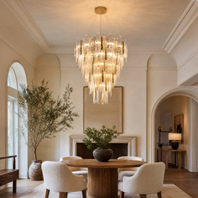 Glacier Textured Glass Round Chandelier