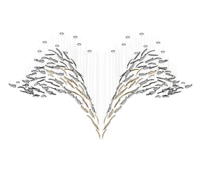Galaxy Glass Feathers Flying Chandelier