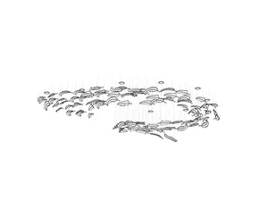 Galaxy Glass Feathers Flying Chandelier