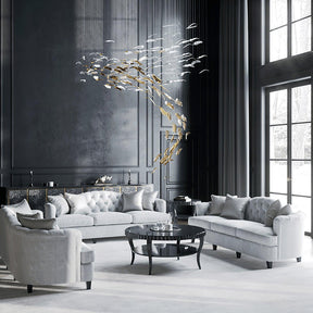 Galaxy Glass Feathers Flying Chandelier