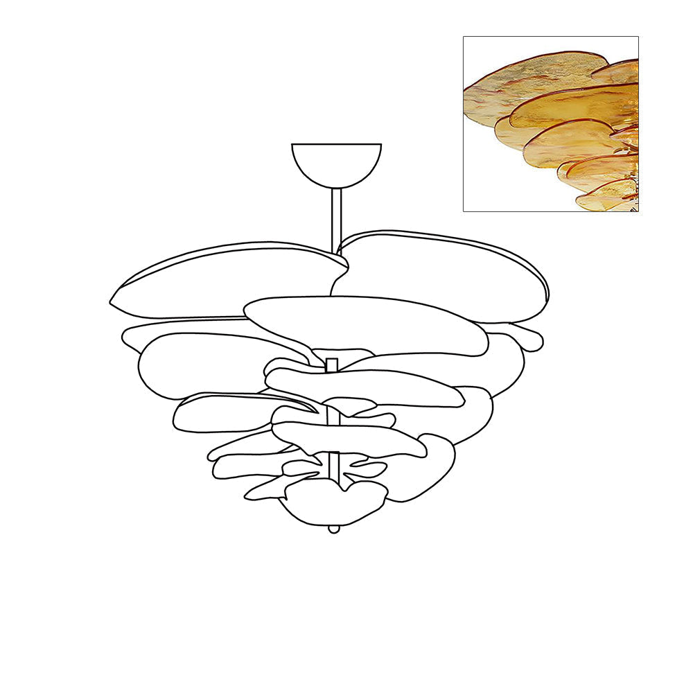 Petal Layered Murano Glass Chandelier