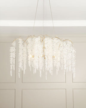 Cascading Crystal Branch Six-Light Chandelier
