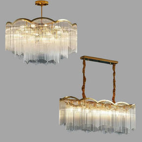 Elegant Lighting Chandelier Linear Crystal Lamp For Living/ Dining Room