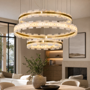 Hollis Modern Alabaster Ring Chandelier