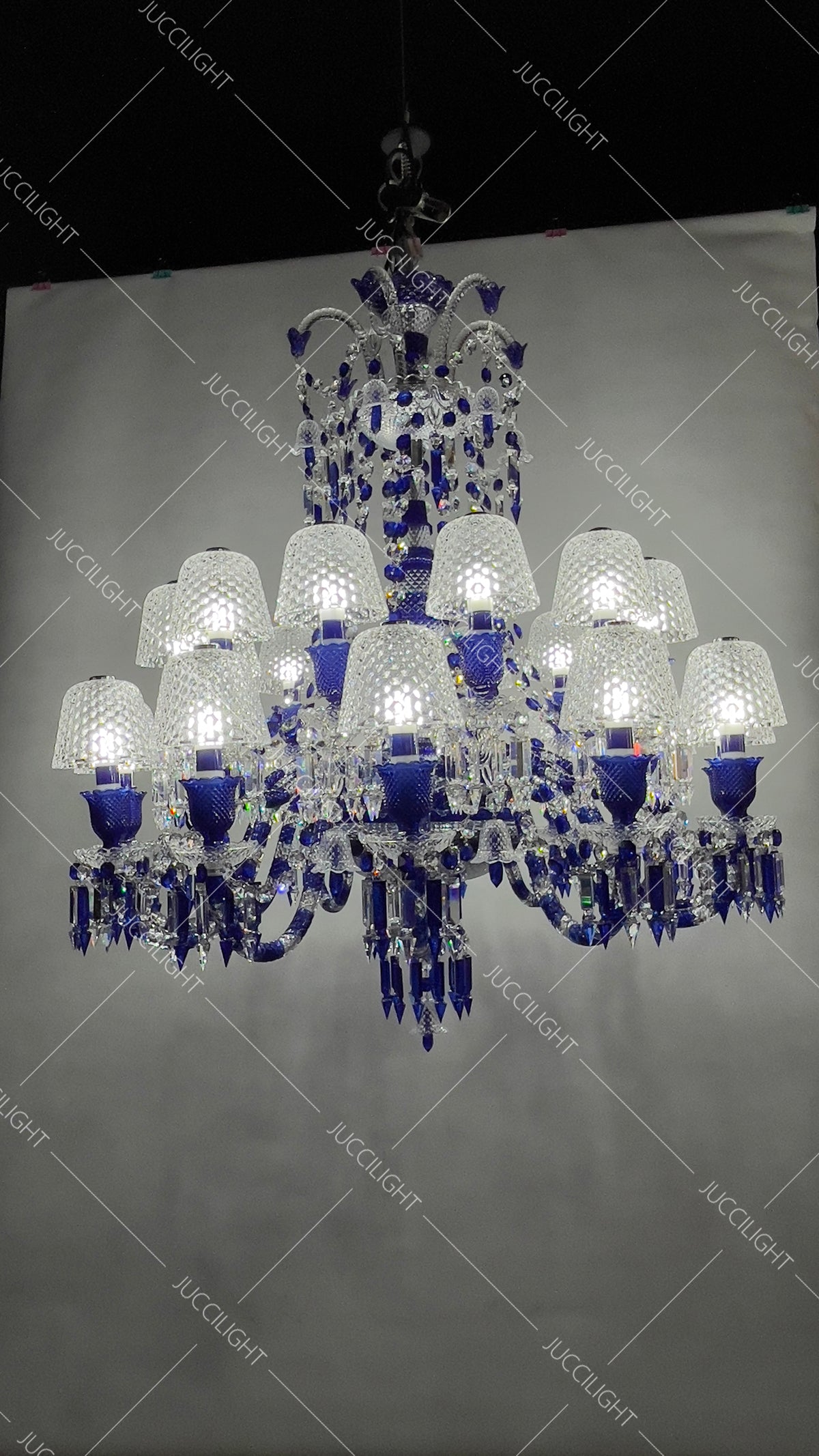 Bacara Zenith Faunacrystopolis Blue Crystal Chandelier