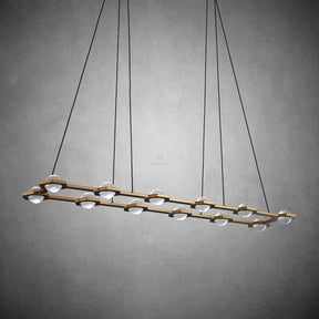 Planets Dining Room Rectangular Chandelier 54'' 72"W, Designer Lamp Fixture