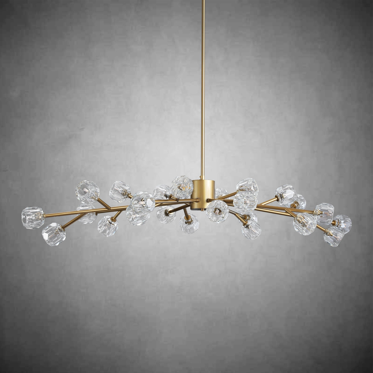 Kristal Modern Clear Crystal Round Chandelier Over Dining Table