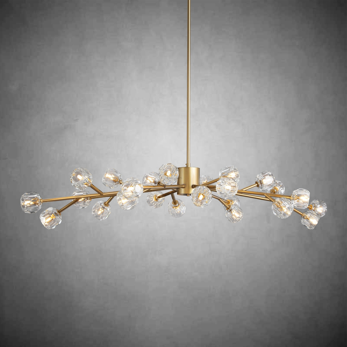 Kristal Modern Clear Crystal Round Chandelier Over Dining Table