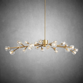 Kristal Modern Clear Crystal Round Chandelier Over Dining Table