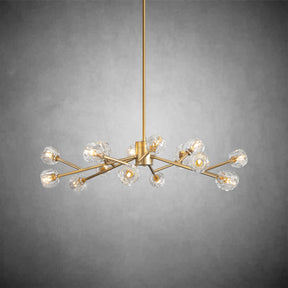 Kristal Modern Clear Crystal Round Chandelier Over Dining Table