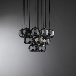 Kristal Round Cluster Crystal Chandelier, Foyer Entryway, Living Room Lamp