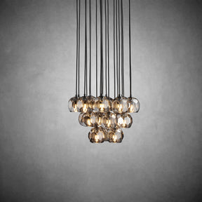 Kristal Round Cluster Crystal Chandelier, Foyer Entryway, Living Room Lamp