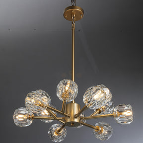 Kristal Modern Clear Crystal Round Chandelier Over Dining Table