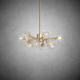 Kristal Modern Clear Crystal Round Chandelier Over Dining Table