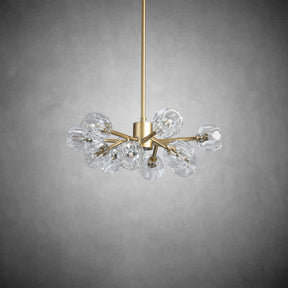 Kristal Modern Clear Crystal Round Chandelier Over Dining Table