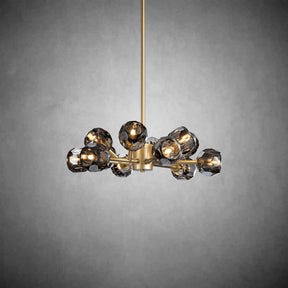 Kristal Modern Clear Crystal Round Chandelier Over Dining Table