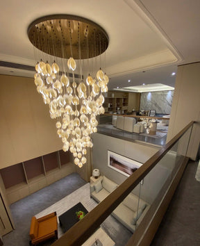 Nordic Magnolia Flower Ceramics Chandelier with Round Canopy