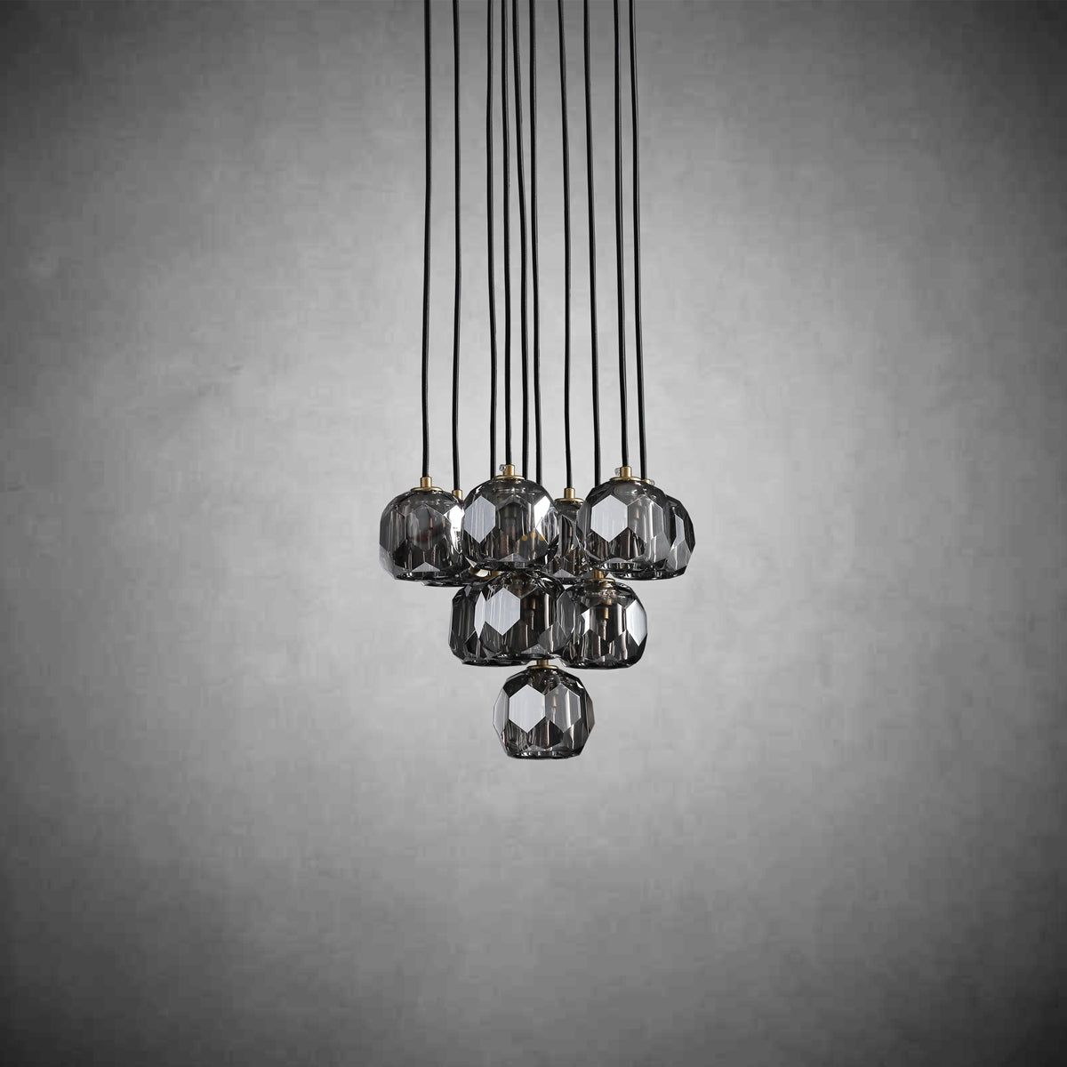 Kristal Round Cluster Crystal Chandelier, Foyer Entryway, Living Room Lamp