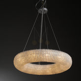 Nicolle Modern Luxury Amber Crystal Clear Round Chandeliers for Bedroom