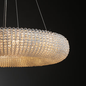 Nicolle Modern Luxury Amber Crystal Clear Round Chandeliers for Bedroom