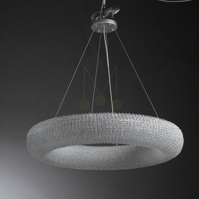 Nicolle Modern Luxury Amber Crystal Clear Round Chandeliers for Bedroom