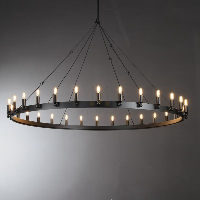 Dania Series Luxury Vintage Filament Round Chandelier, Classic Chandelier Lighting Fixture