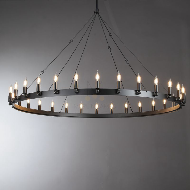 Dania Series Luxury Vintage Filament Round Chandelier, Classic Chandelier Lighting Fixture