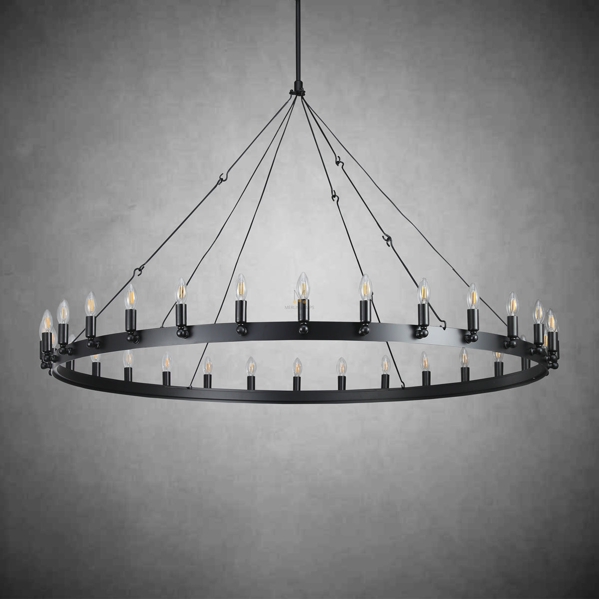 Dania Series Luxury Vintage Filament Round Chandelier, Classic Chandelier Lighting Fixture