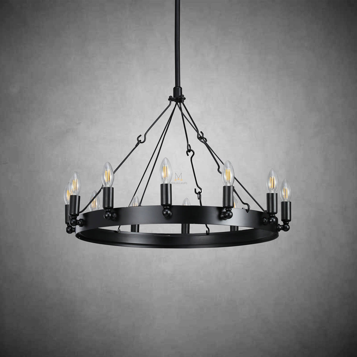 Dania Series Luxury Vintage Filament Round Chandelier, Classic Chandelier Lighting Fixture