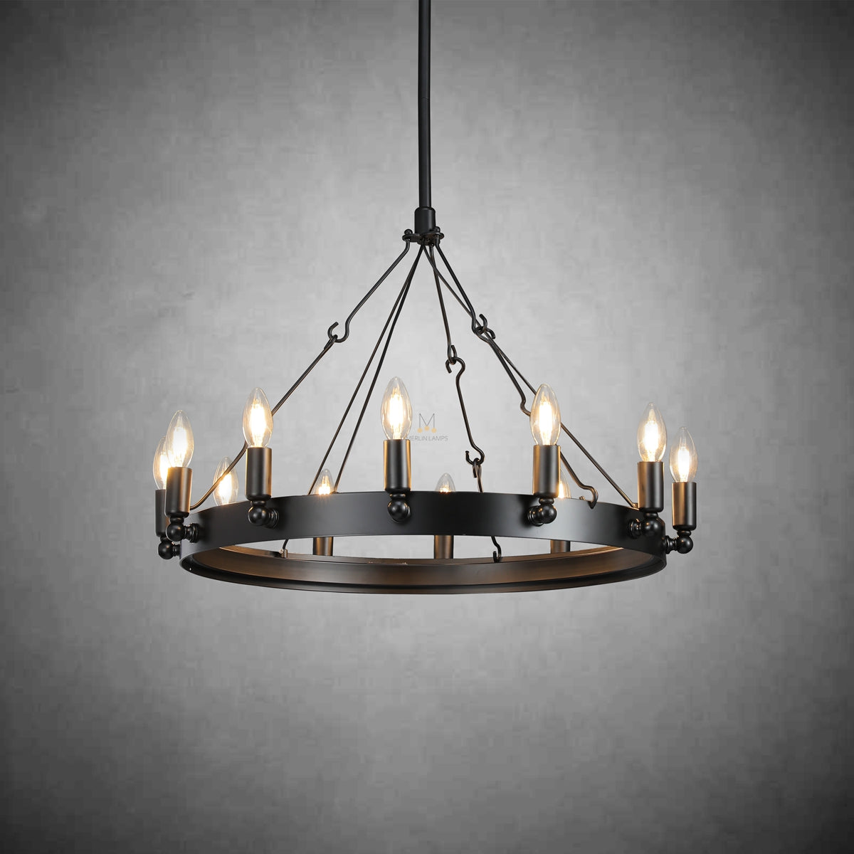 Dania Series Luxury Vintage Filament Round Chandelier, Classic Chandelier Lighting Fixture