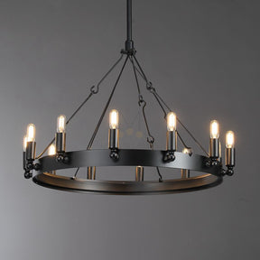 Dania Series Luxury Vintage Filament Round Chandelier, Classic Chandelier Lighting Fixture