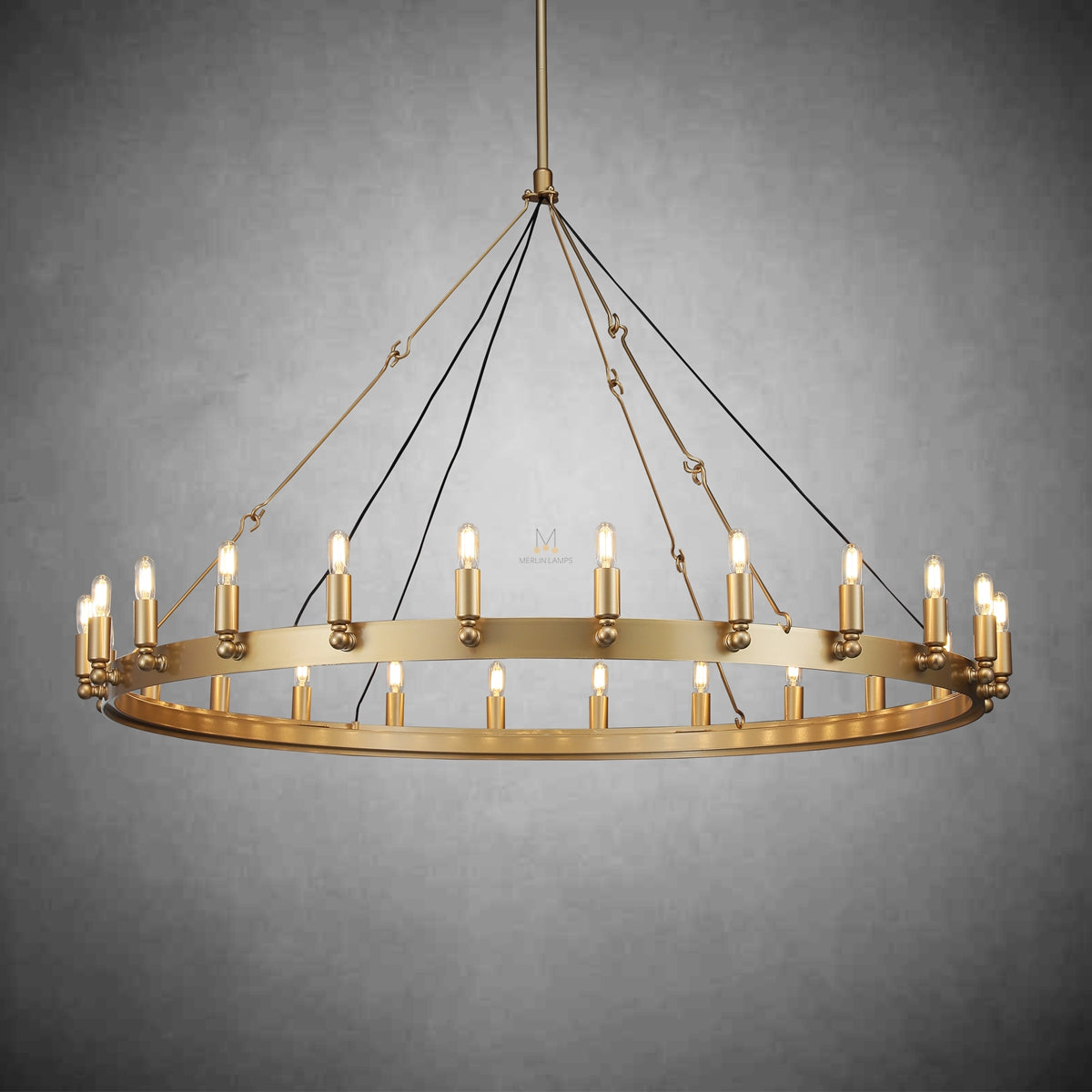 Dania Series Luxury Vintage Filament Round Chandelier, Classic Chandelier Lighting Fixture