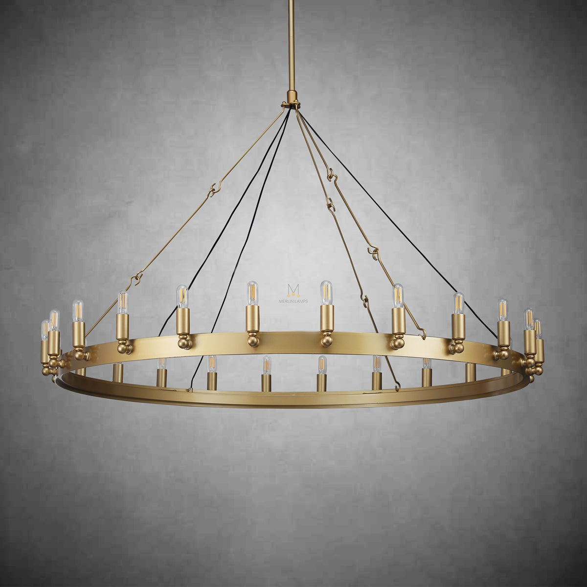 Dania Series Luxury Vintage Filament Round Chandelier, Classic Chandelier Lighting Fixture