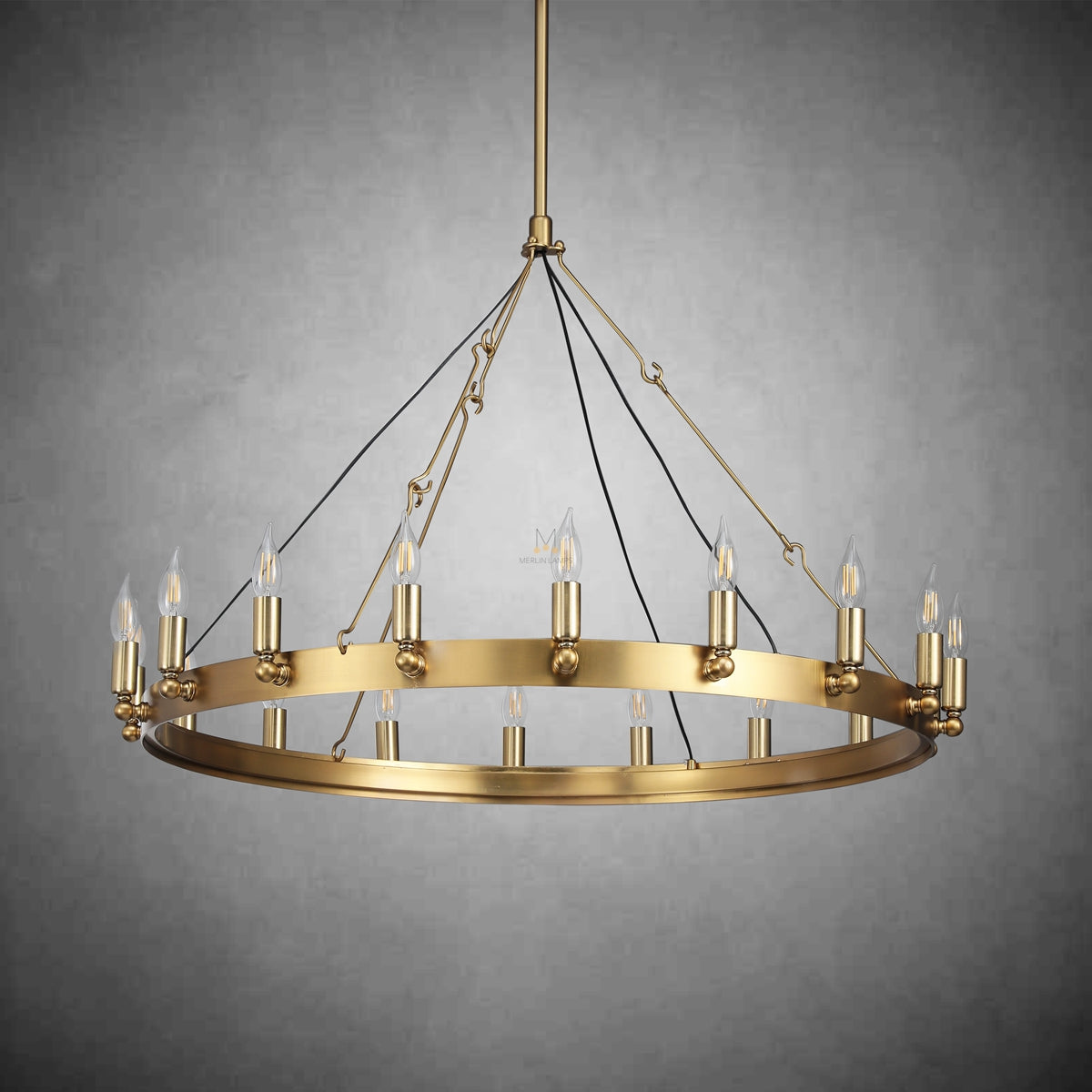 Dania Series Luxury Vintage Filament Round Chandelier, Classic Chandelier Lighting Fixture