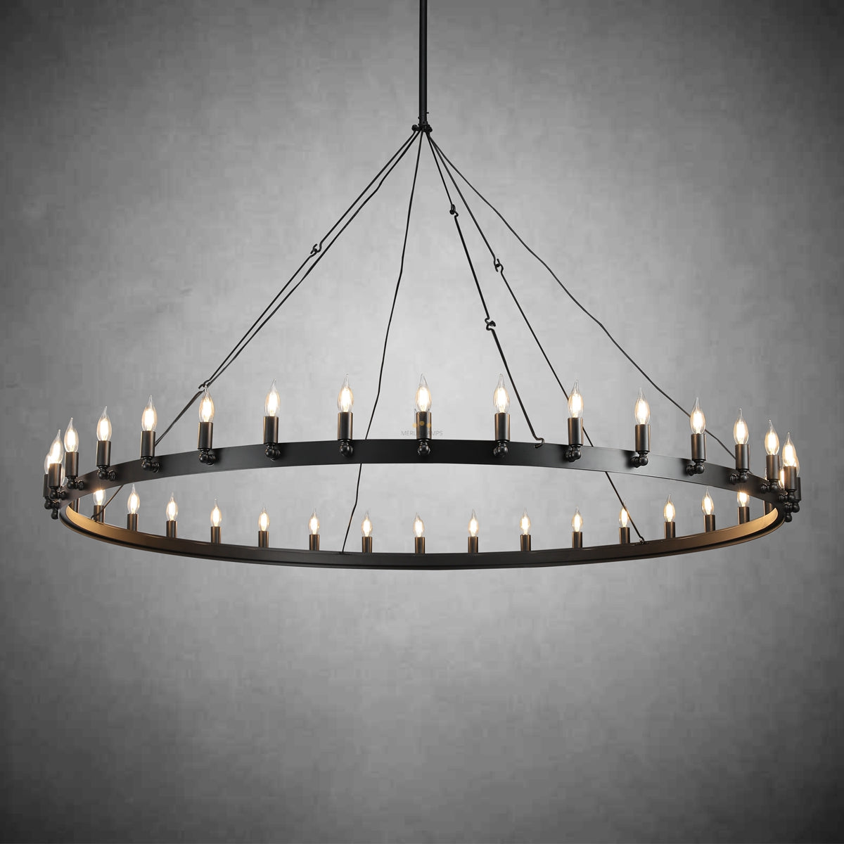 Dania Series Luxury Vintage Filament Round Chandelier, Classic Chandelier Lighting Fixture