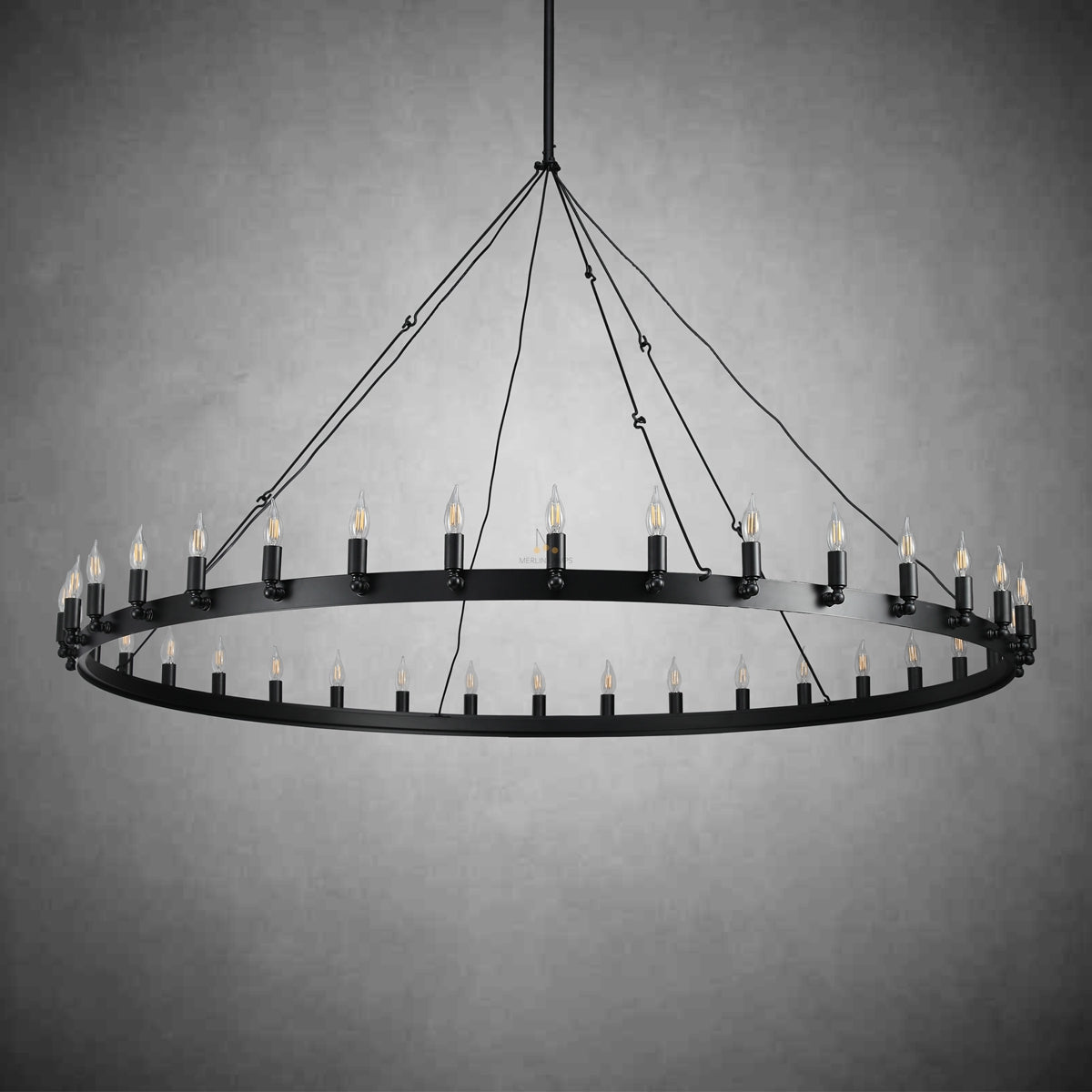 Dania Series Luxury Vintage Filament Round Chandelier, Classic Chandelier Lighting Fixture