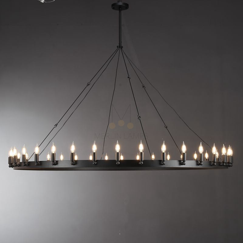 Dania Series Luxury Vintage Filament Round Chandelier, Classic Chandelier Lighting Fixture