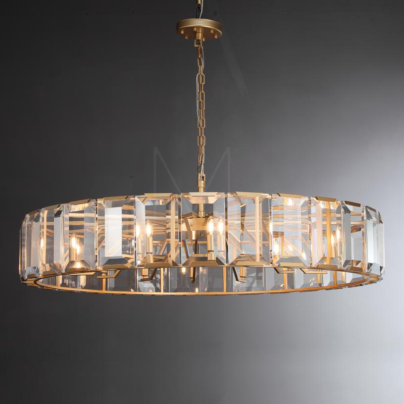 Harlew Multicurve Modern Crystal Round Chandelier, Dinning Table Lamp