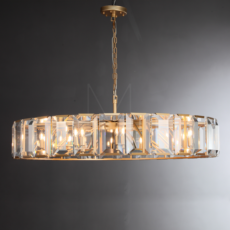 Harlew Multicurve Modern Crystal Round Chandelier, Dinning Table Lamp