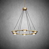 Planets Round Chandelier 36", Modern Lamp Fixtures