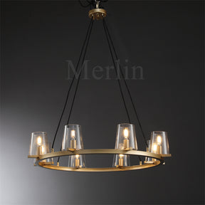 Paul Clear Glass Round Chandelier, Home Decoration Lamp for Living Room, Bedroom, Dining Room