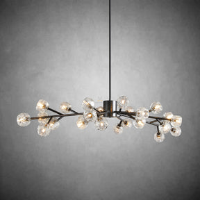 Kristal Modern Clear Crystal Round Chandelier Over Dining Table