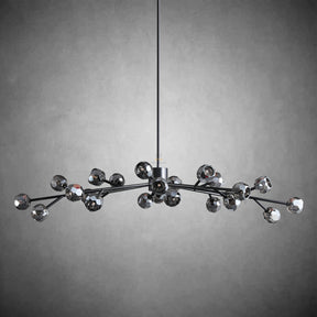 Kristal Modern Clear Crystal Round Chandelier Over Dining Table