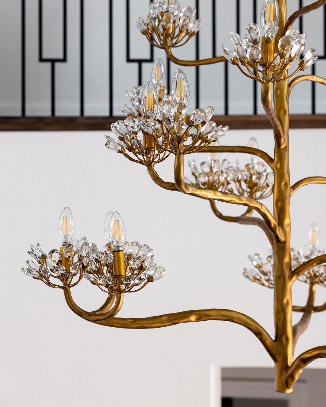 Luxury Branch Flower Chandelier in Gold for Living Room Staircase and Bedroom Lighting - Yovalighting