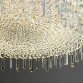 Chrome Silver Stylish Round Crystal Chandelier Modern Ceiling Pendant Light For Living Room/ Bedroom
