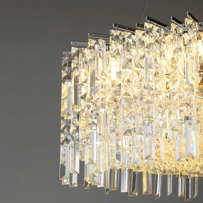 Chrome Silver Stylish Round Crystal Chandelier Modern Ceiling Pendant Light For Living Room/ Bedroom