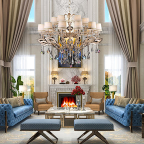 Maria Crystal Classic Chandelier 44" 18 Lights - Merlin Lamps