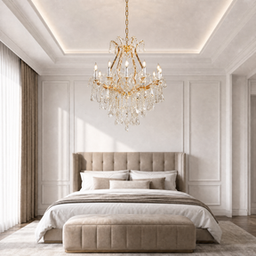 Maria Theresa Gold Chandelier in a dining room